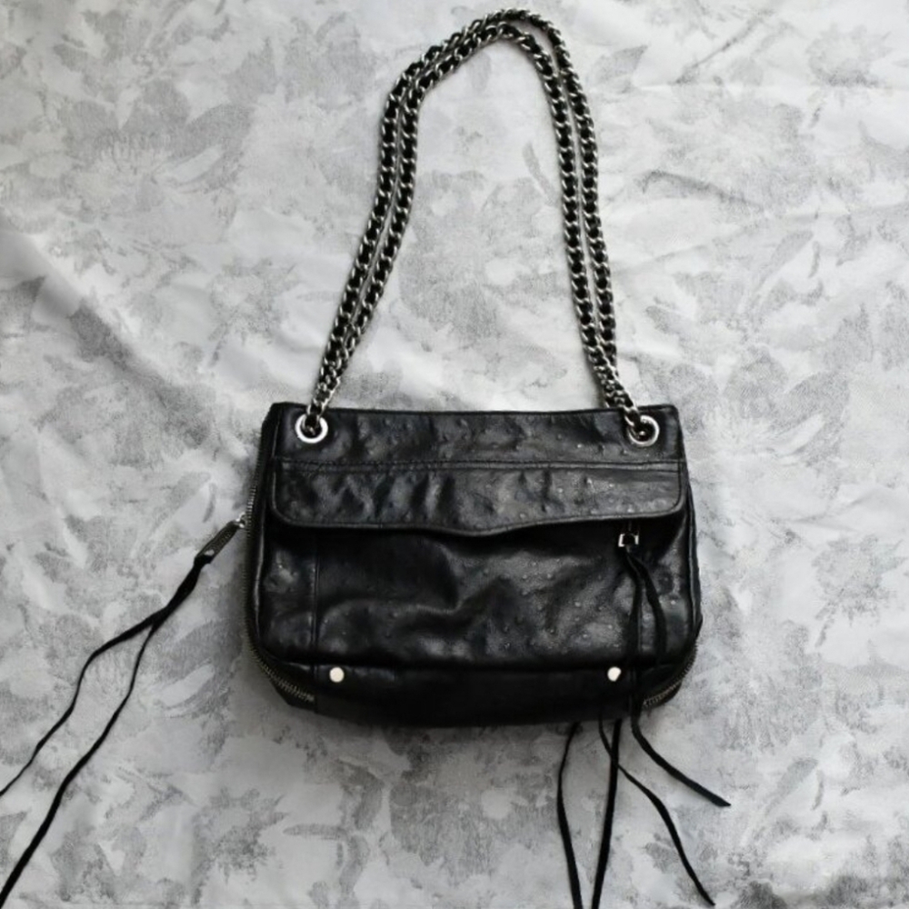 Rebecca Minkoff convertible black leather crossbody bag, EUC